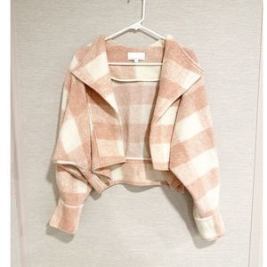 Anthropologie blushed Buffalo plaid pink jacket size extra small